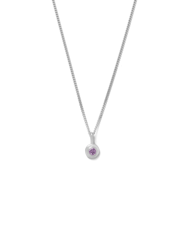 BIRTHSTONE NECKLACE (STERLING SILVER) FEBRUARY