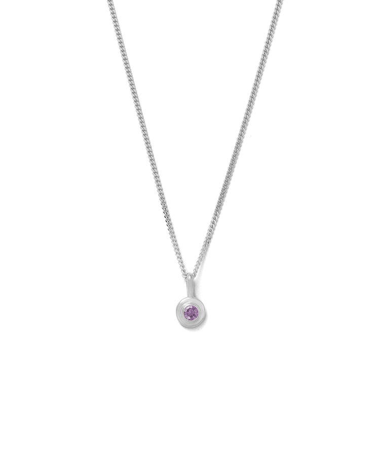BIRTHSTONE NECKLACE (STERLING SILVER) FEBRUARY