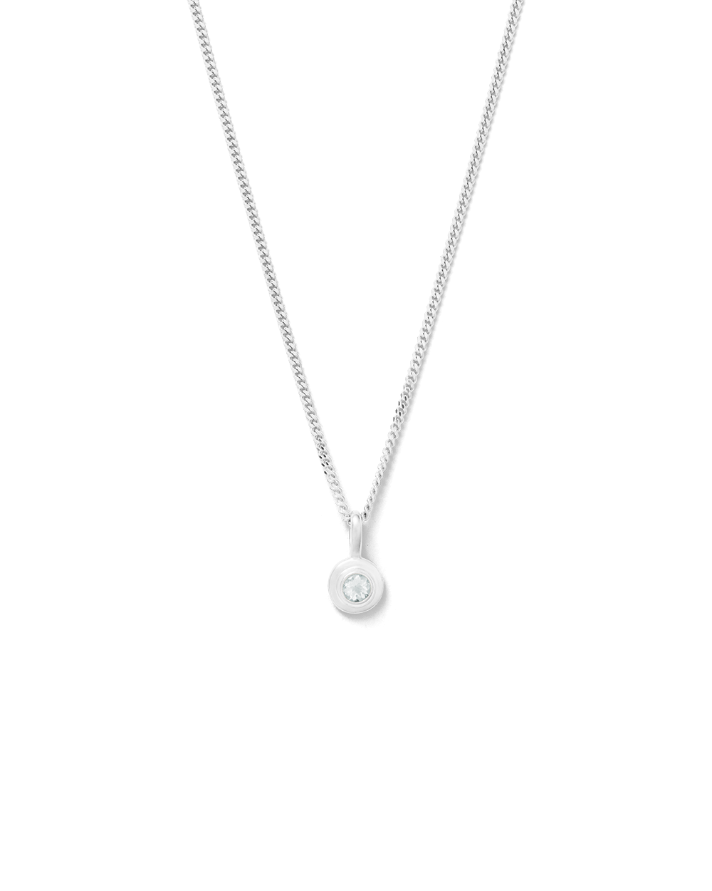 BIRTHSTONE NECKLACE (STERLING SILVER) MARCH