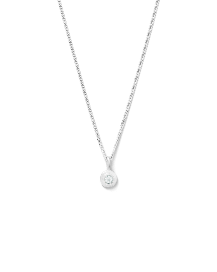 BIRTHSTONE NECKLACE (STERLING SILVER) MARCH