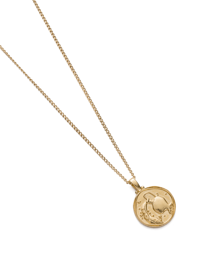 AQUARIUS ZODIAC NECKLACE (18K GOLD VERMEIL)