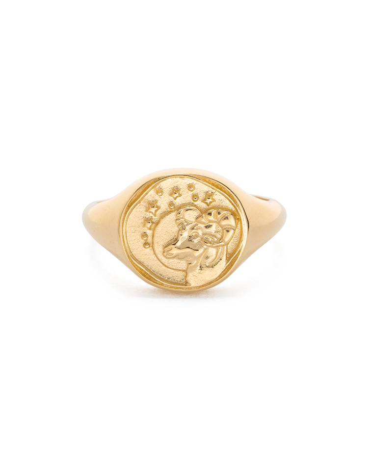 ARIES SIGNET RING (18K GOLD VERMEIL)