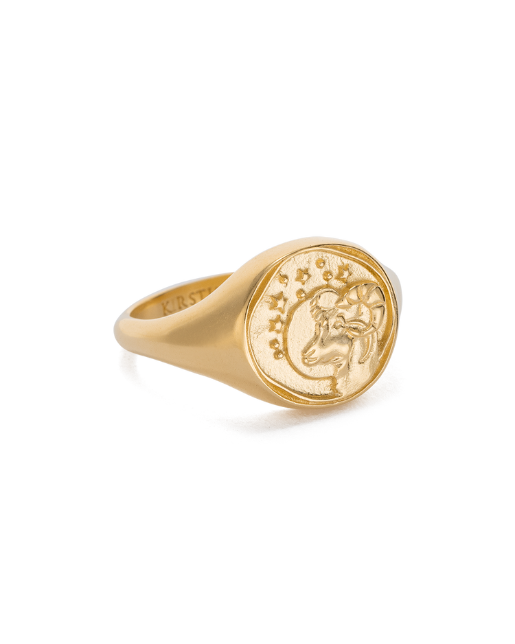 ARIES SIGNET RING (18K GOLD VERMEIL) IMAGE 1
