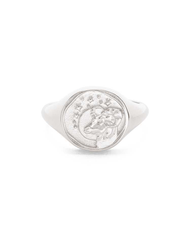 ARIES SIGNET RING (STERLING SILVER)