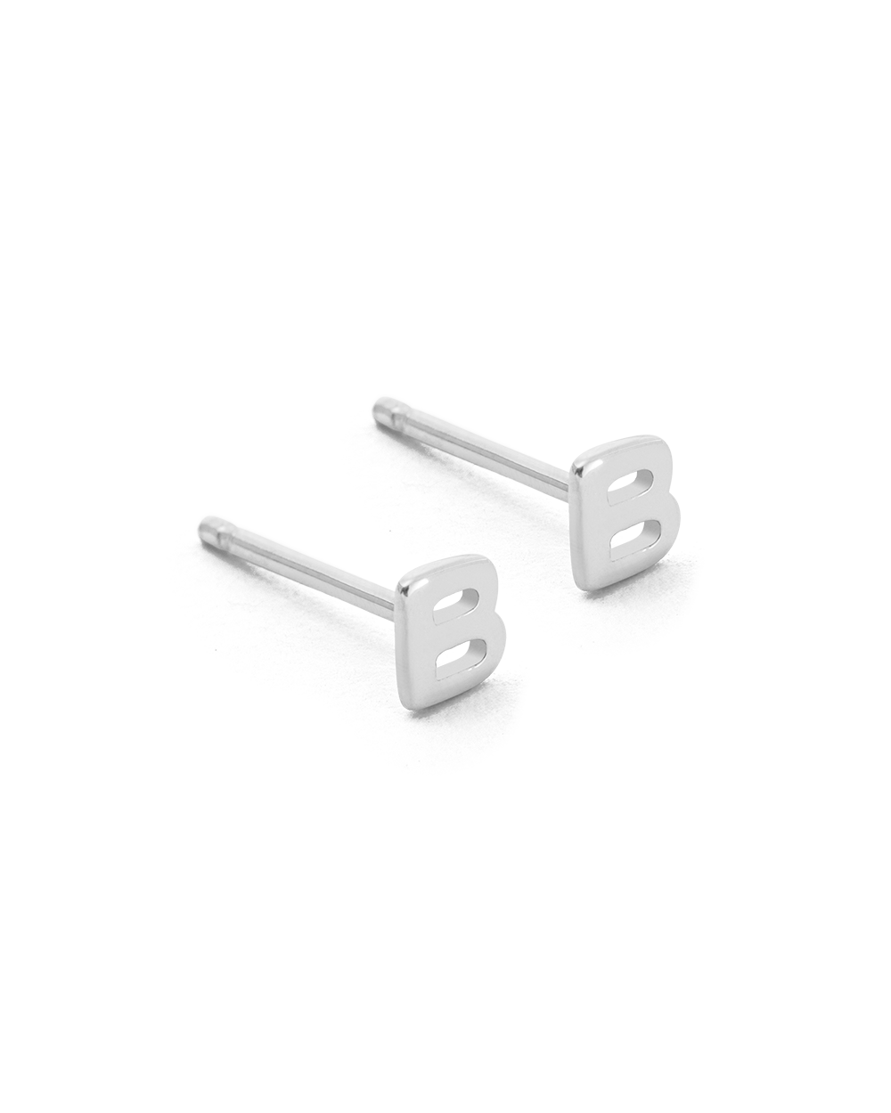 INITIAL EARRINGS (STERLING SILVER) IMAGE 4
