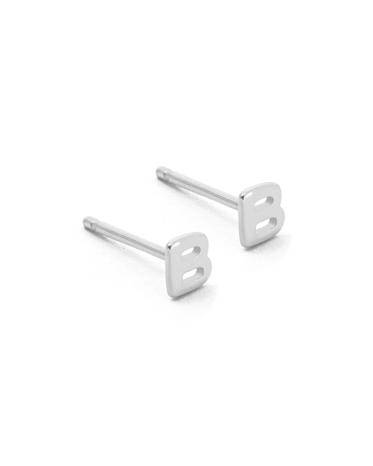 INITIAL EARRINGS (STERLING SILVER) IMAGE 4