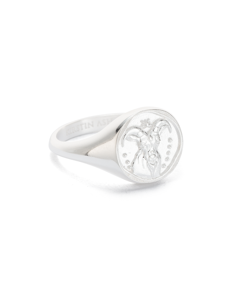 CAPRICORN SIGNET RING (STERLING SILVER) IMAGE 1