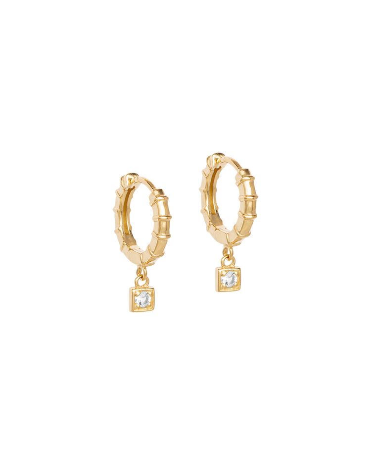 DECO SQUARE HOOPS (18K GOLD PLATED)