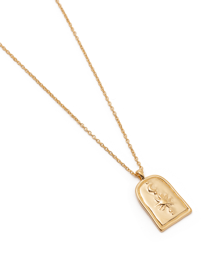 SUN AND MOON NECKLACE (18K GOLD PLATED)