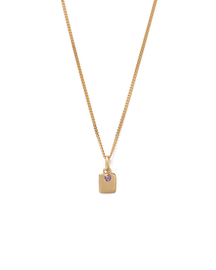 ENGRAVABLE BIRTHSTONE NECKLACE (18K GOLD VERMEIL)