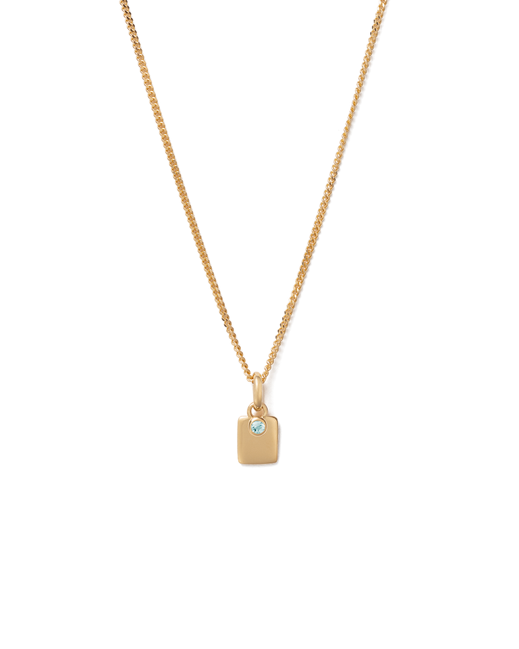 ENGRAVABLE BIRTHSTONE NECKLACE (18K GOLD VERMEIL)