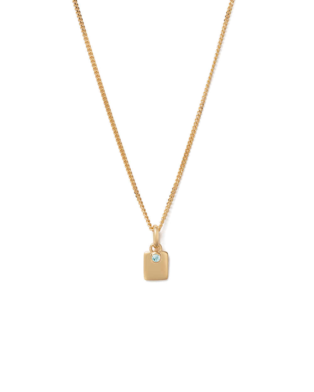 ENGRAVABLE BIRTHSTONE NECKLACE (18K GOLD VERMEIL) MARCH