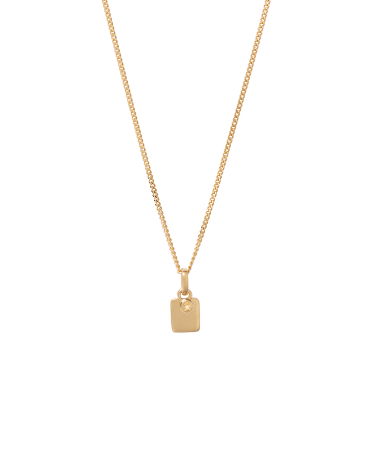 ENGRAVABLE BIRTHSTONE NECKLACE (18K GOLD VERMEIL)