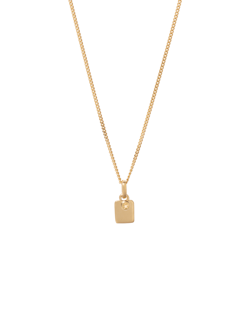 ENGRAVABLE BIRTHSTONE NECKLACE (18K GOLD VERMEIL) NOVEMBER
