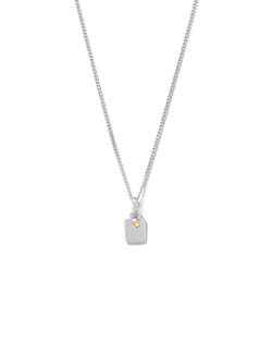 ENGRAVABLE BIRTHSTONE NECKLACE (STERLING SILVER) NOVEMBER