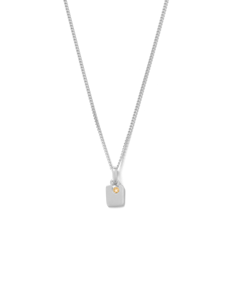 ENGRAVABLE BIRTHSTONE NECKLACE (STERLING SILVER)