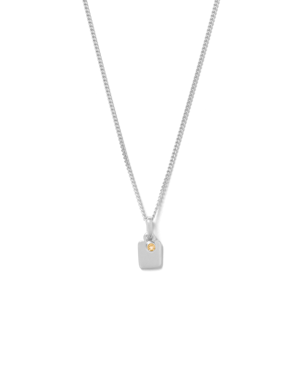 ENGRAVABLE BIRTHSTONE NECKLACE (STERLING SILVER) NOVEMBER