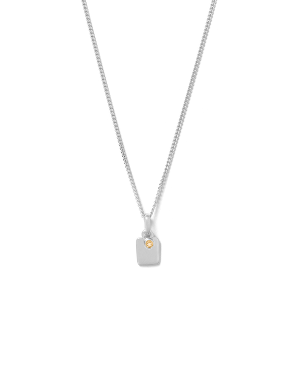 ENGRAVABLE BIRTHSTONE NECKLACE (STERLING SILVER) NOVEMBER