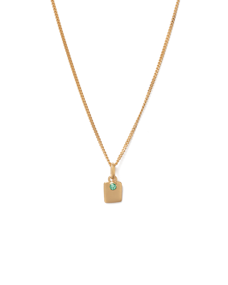 ENGRAVABLE BIRTHSTONE NECKLACE (18K GOLD VERMEIL)