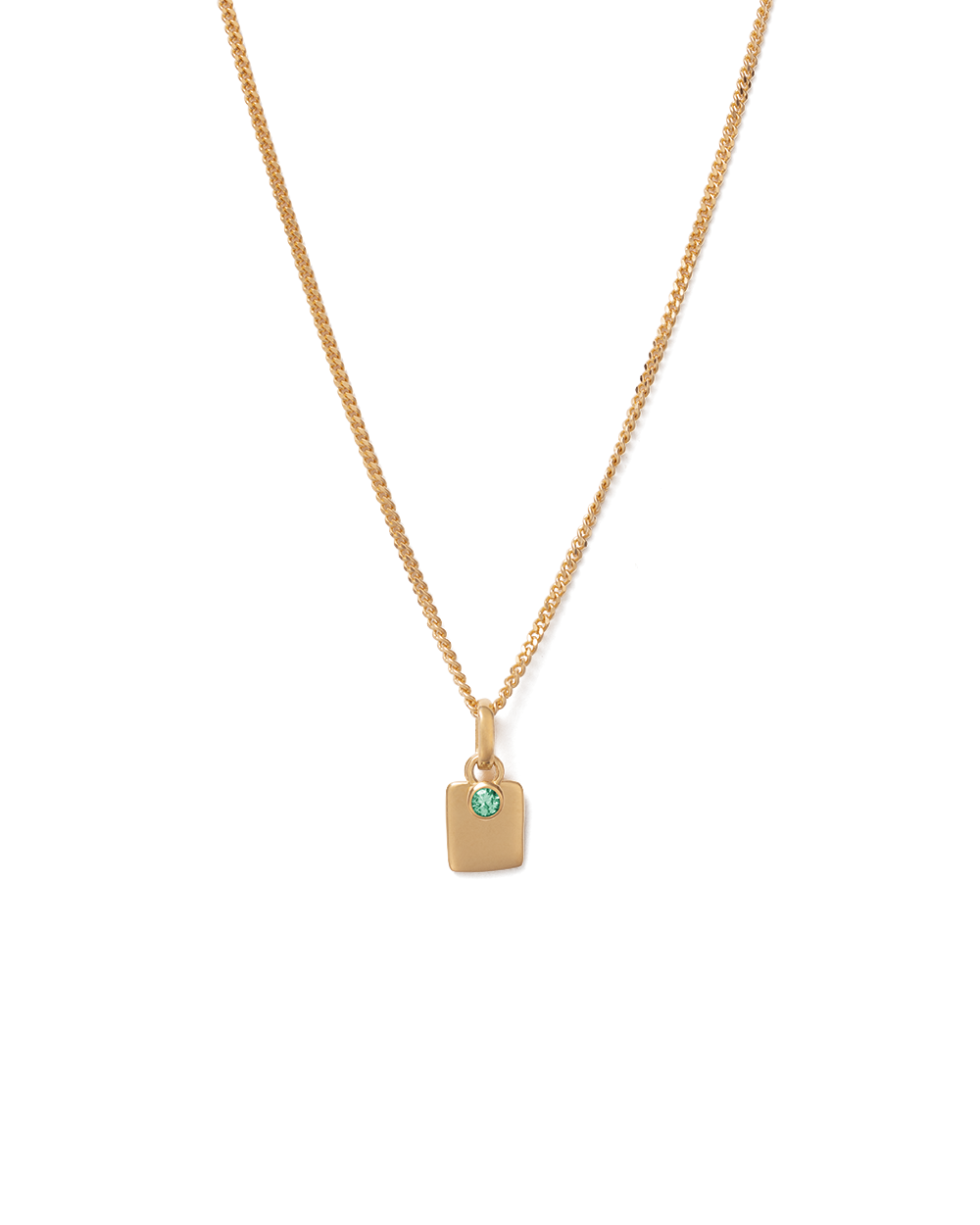 ENGRAVABLE BIRTHSTONE NECKLACE (18K GOLD VERMEIL) MAY