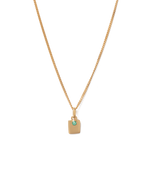 ENGRAVABLE BIRTHSTONE NECKLACE (18K GOLD VERMEIL) MAY