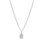 ENGRAVABLE BIRTHSTONE NECKLACE (STERLING SILVER) MAY