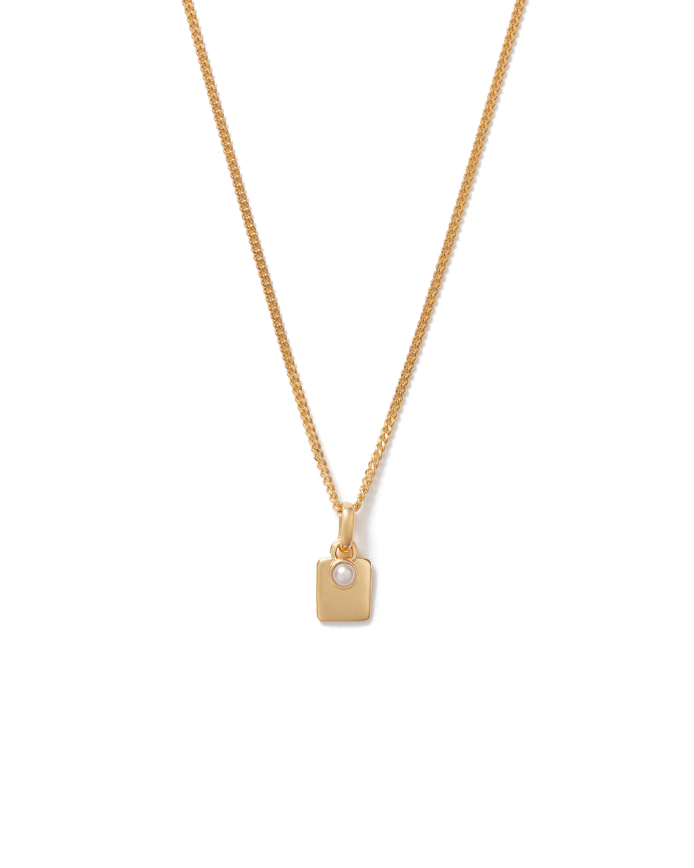 ENGRAVABLE BIRTHSTONE NECKLACE (18K GOLD VERMEIL) JUNE