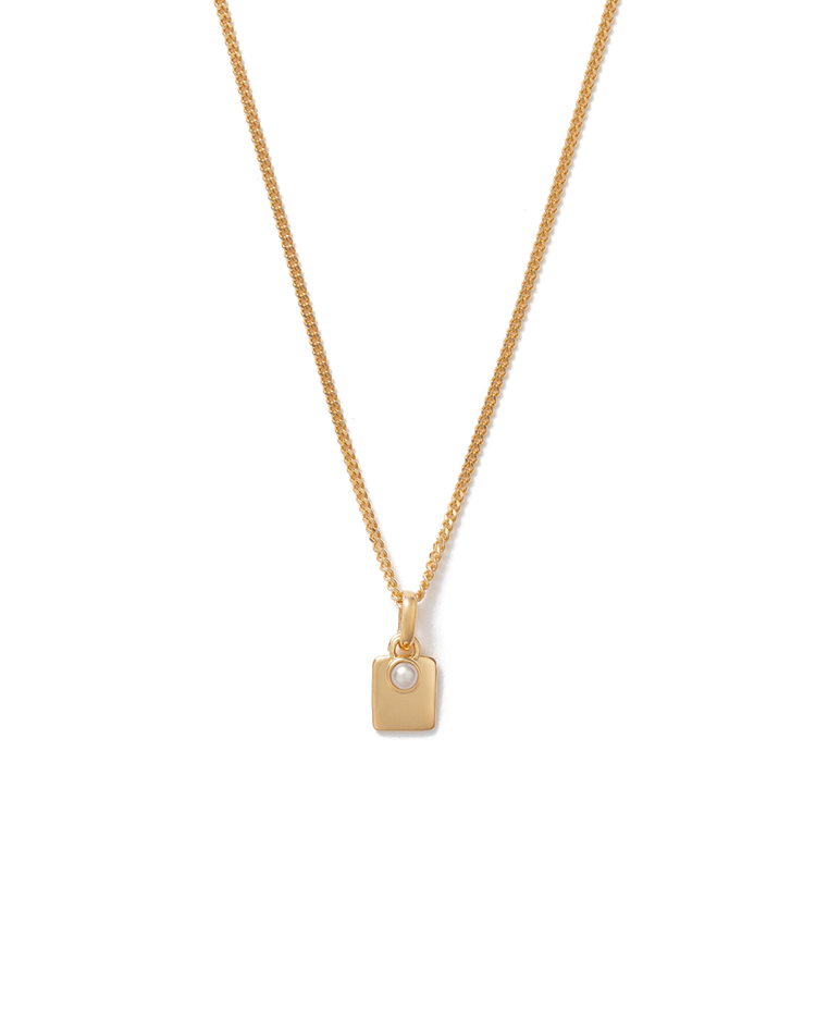 ENGRAVABLE BIRTHSTONE NECKLACE (18K GOLD VERMEIL) JUNE