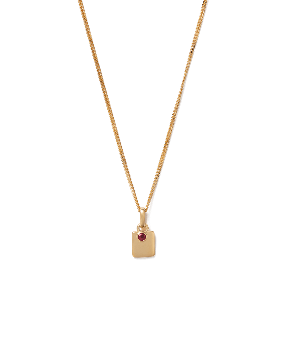 ENGRAVABLE BIRTHSTONE NECKLACE (18K GOLD VERMEIL) JANAURY