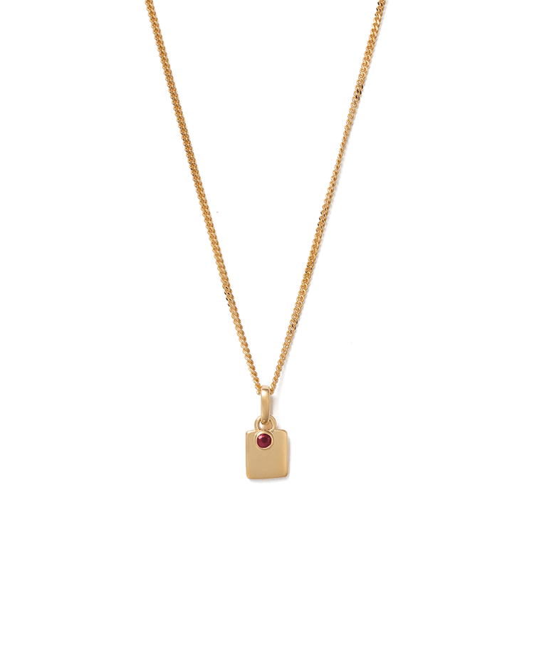 ENGRAVABLE BIRTHSTONE NECKLACE (18K GOLD VERMEIL) JANAURY