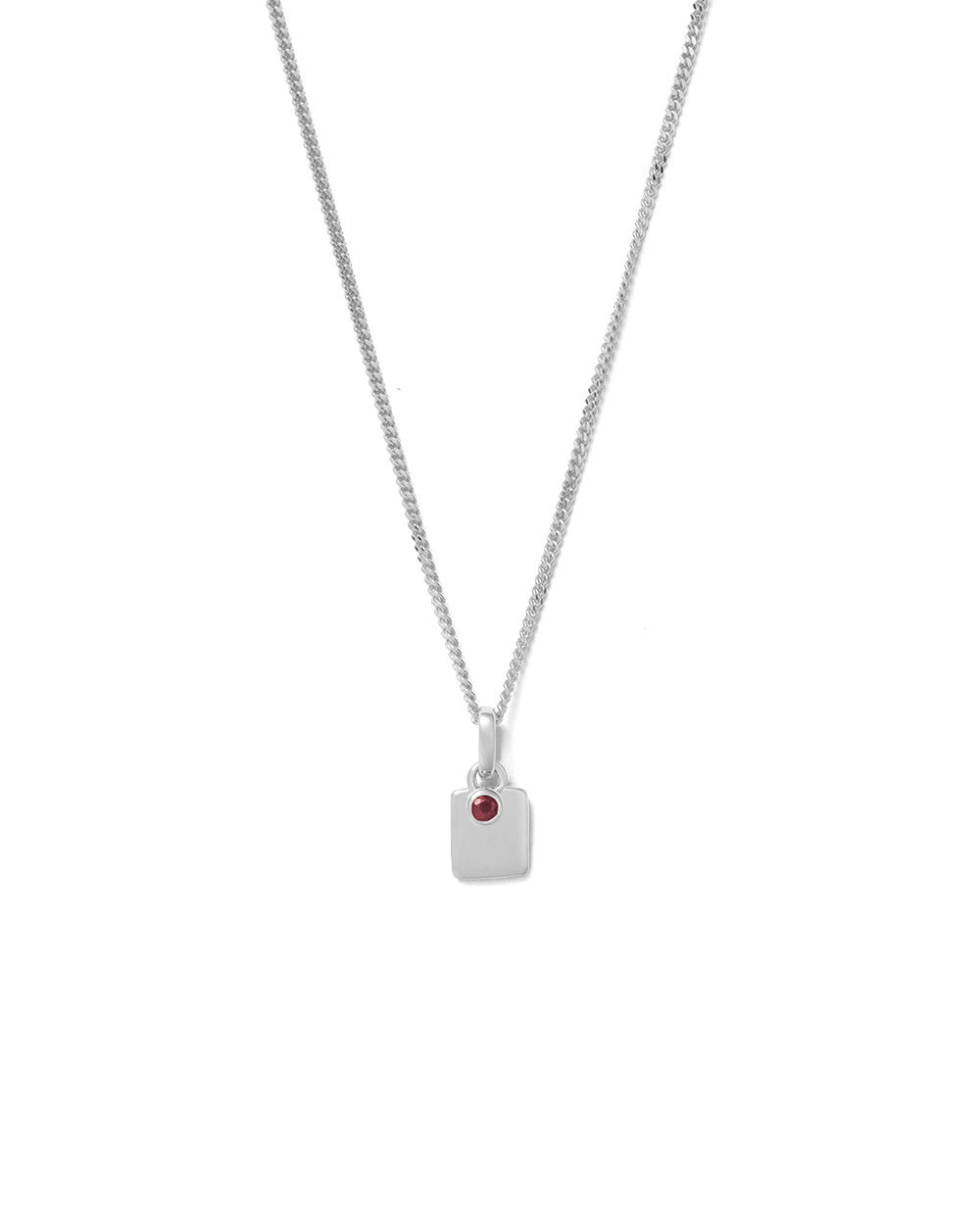 ENGRAVABLE BIRTHSTONE NECKLACE (STERLING SILVER) JANAURY