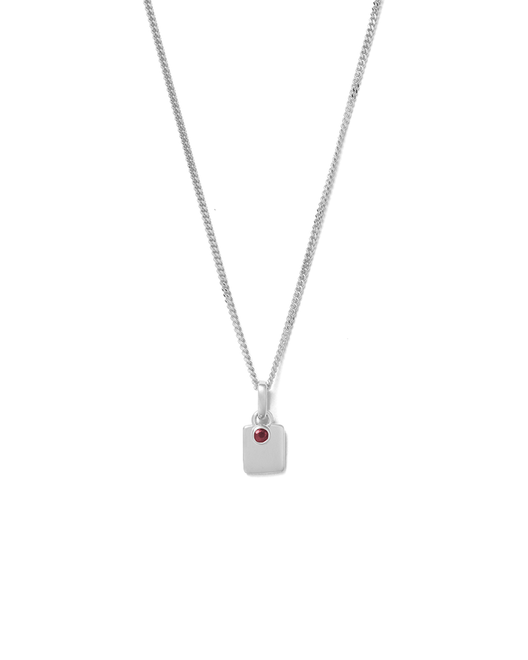 ENGRAVABLE BIRTHSTONE NECKLACE (STERLING SILVER) JANAURY