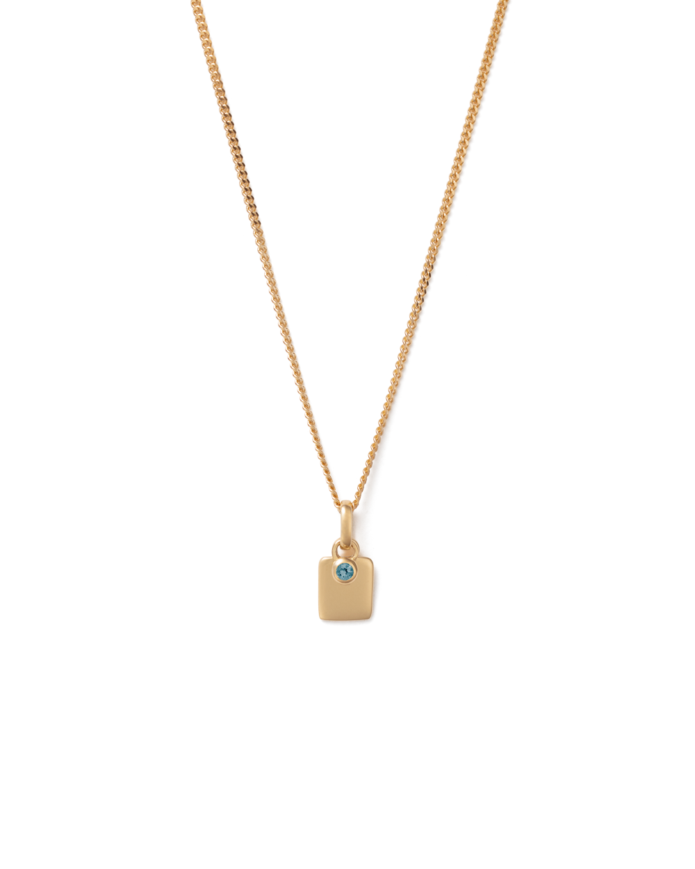 ENGRAVABLE BIRTHSTONE NECKLACE (18K GOLD VERMEIL) SEPTEMBER