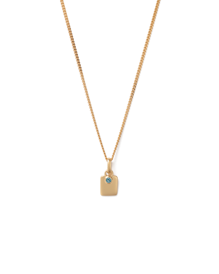 ENGRAVABLE BIRTHSTONE NECKLACE (18K GOLD VERMEIL) SEPTEMBER