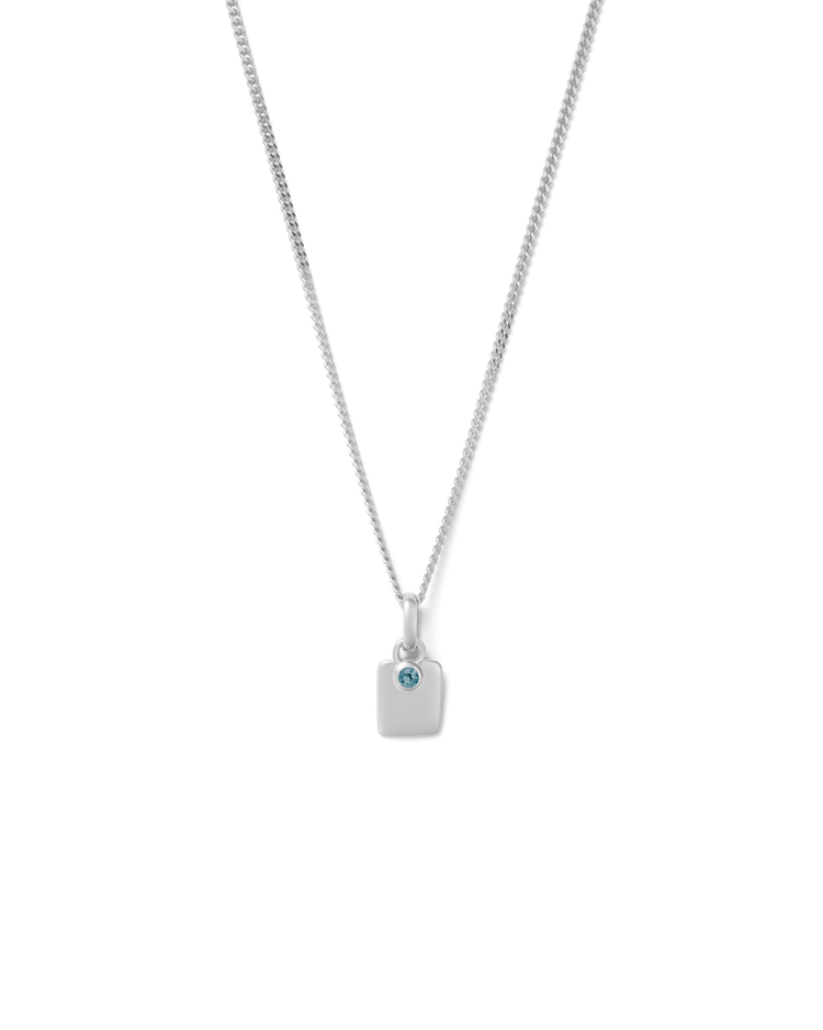 ENGRAVABLE BIRTHSTONE NECKLACE (STERLING SILVER)