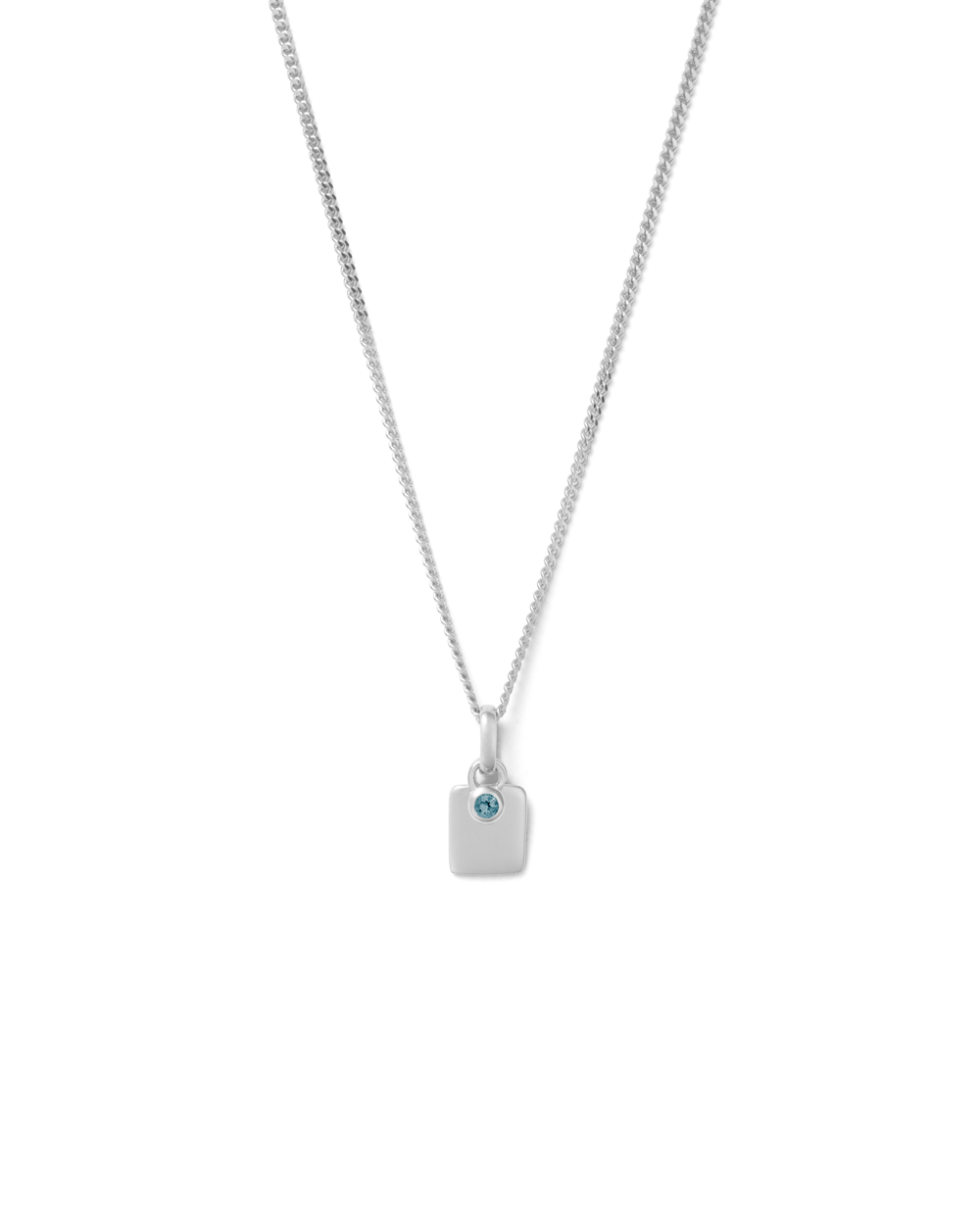 ENGRAVABLE BIRTHSTONE NECKLACE (STERLING SILVER) SEPTEMBER