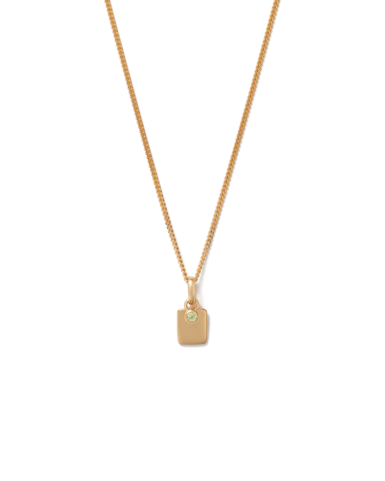 ENGRAVABLE BIRTHSTONE NECKLACE (18K GOLD VERMEIL) AUGUST
