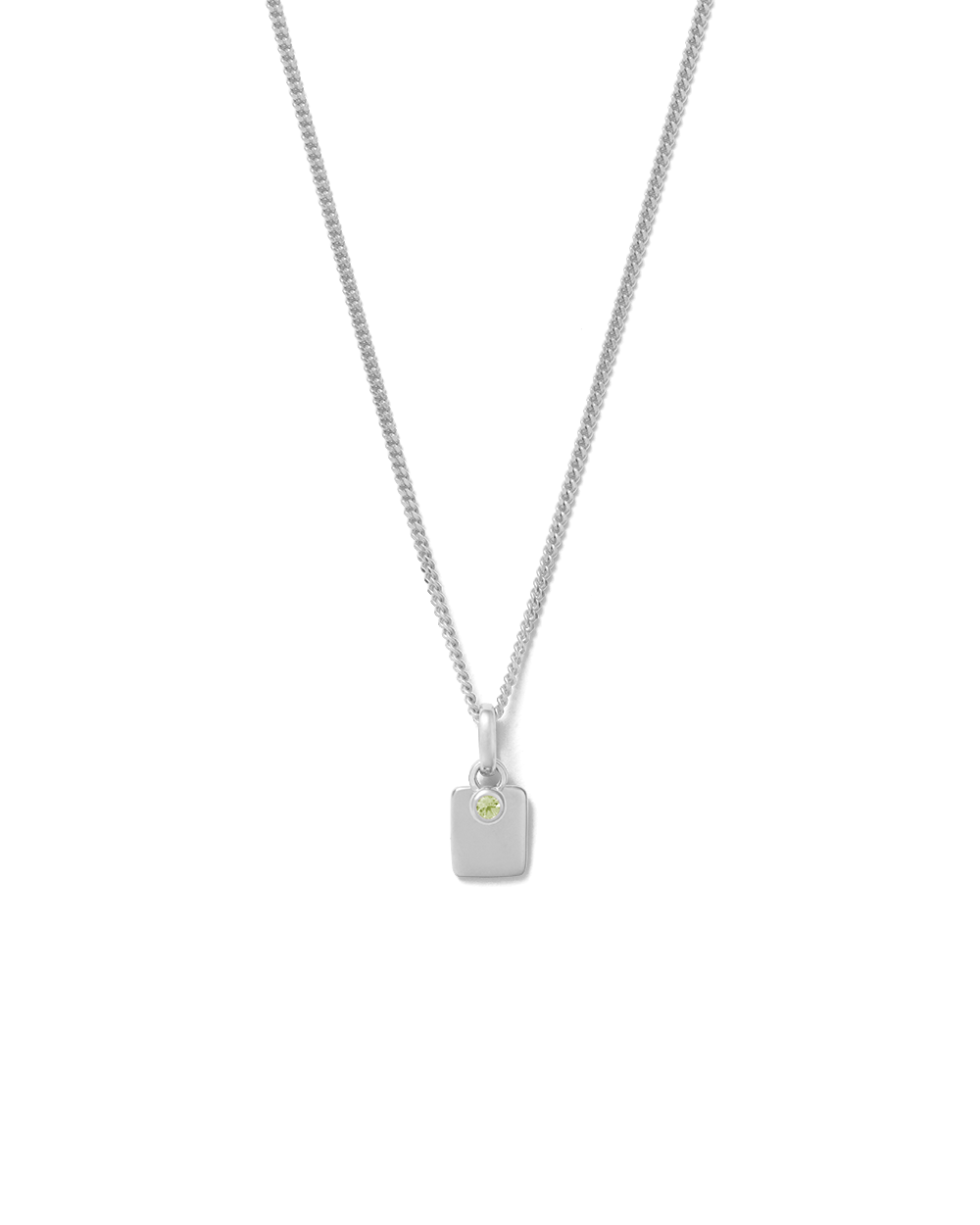 ENGRAVABLE BIRTHSTONE NECKLACE (STERLING SILVER) AUGUST