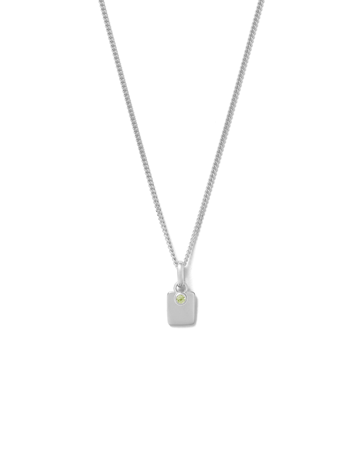 ENGRAVABLE BIRTHSTONE NECKLACE (STERLING SILVER) AUGUST