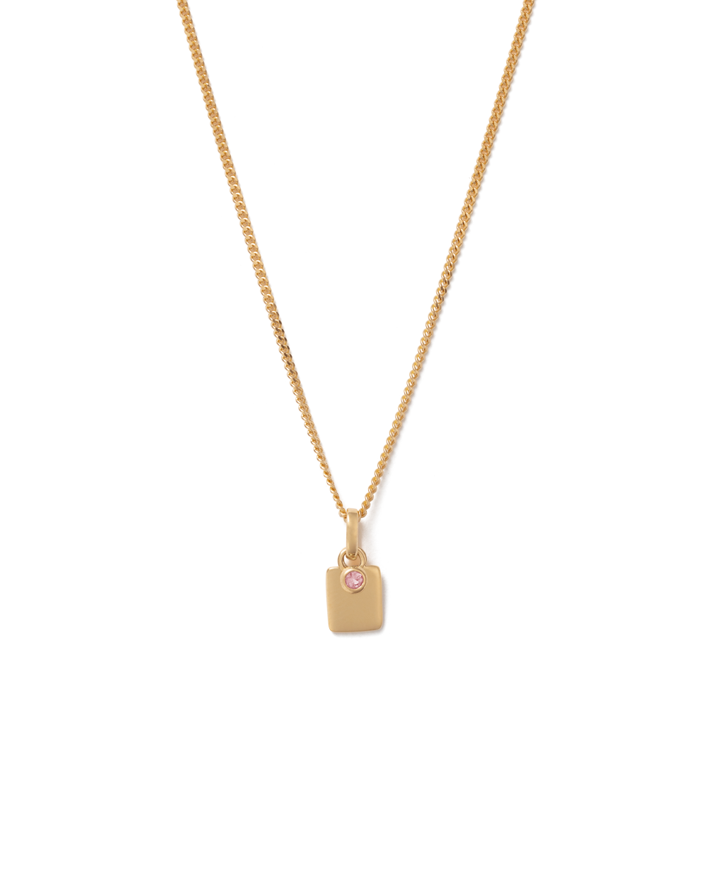 ENGRAVABLE BIRTHSTONE NECKLACE (18K GOLD VERMEIL) OCTOBER