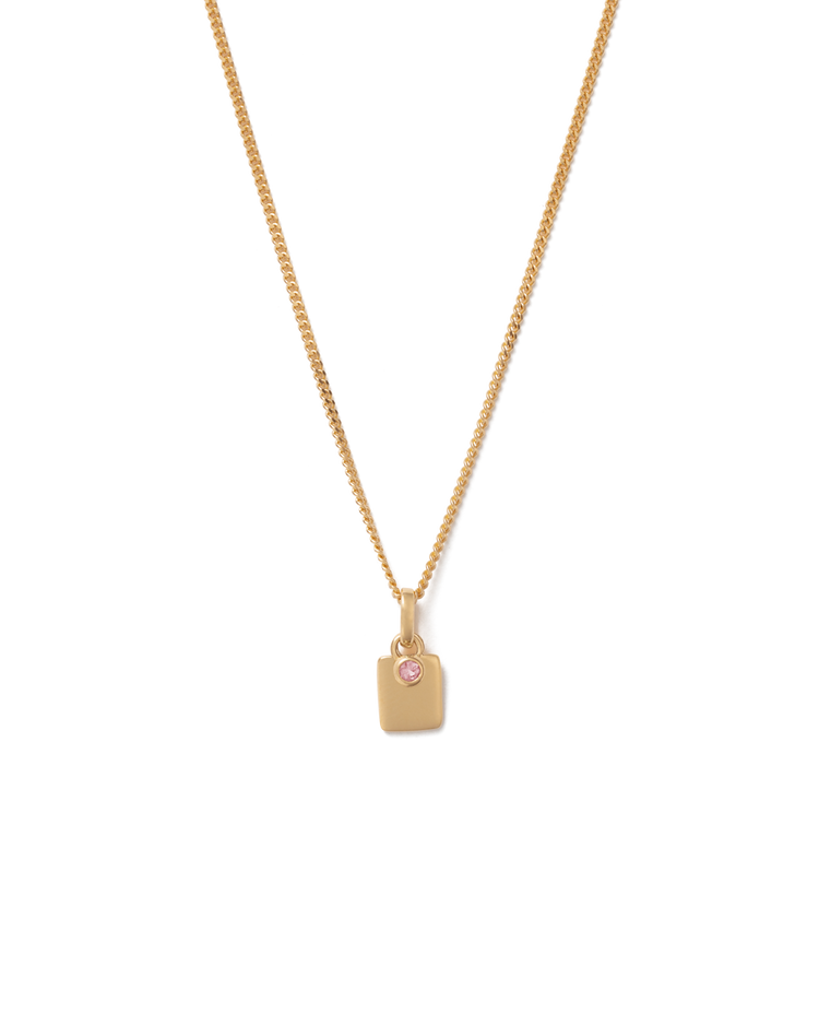 ENGRAVABLE BIRTHSTONE NECKLACE (18K GOLD VERMEIL) OCTOBER
