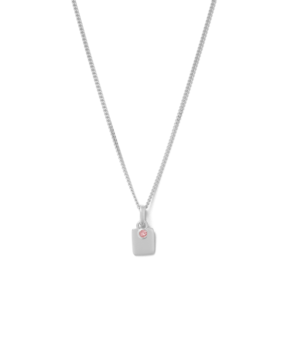 ENGRAVABLE BIRTHSTONE NECKLACE (STERLING SILVER) OCTOBER