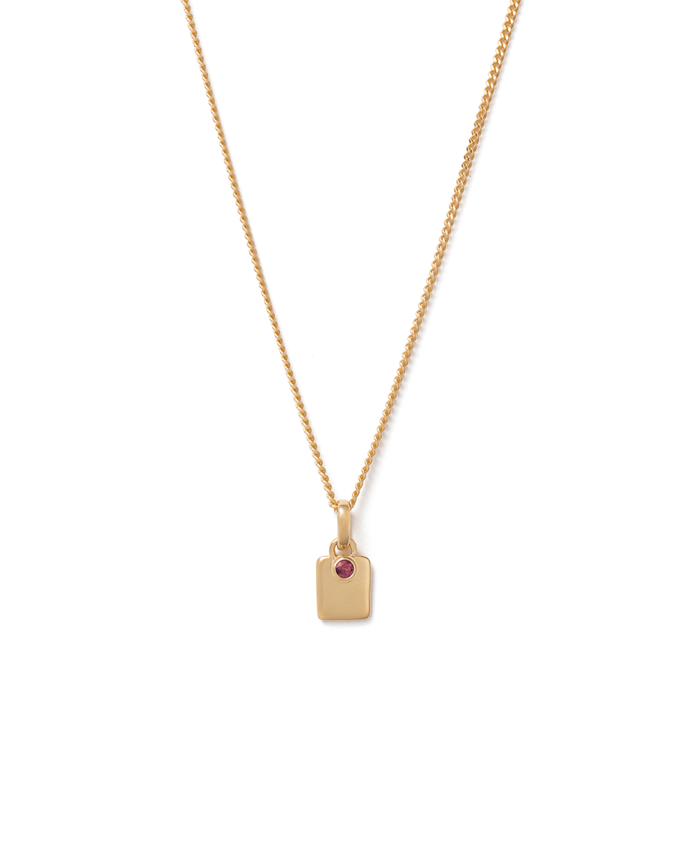 ENGRAVABLE BIRTHSTONE NECKLACE (18K GOLD VERMEIL) JULY