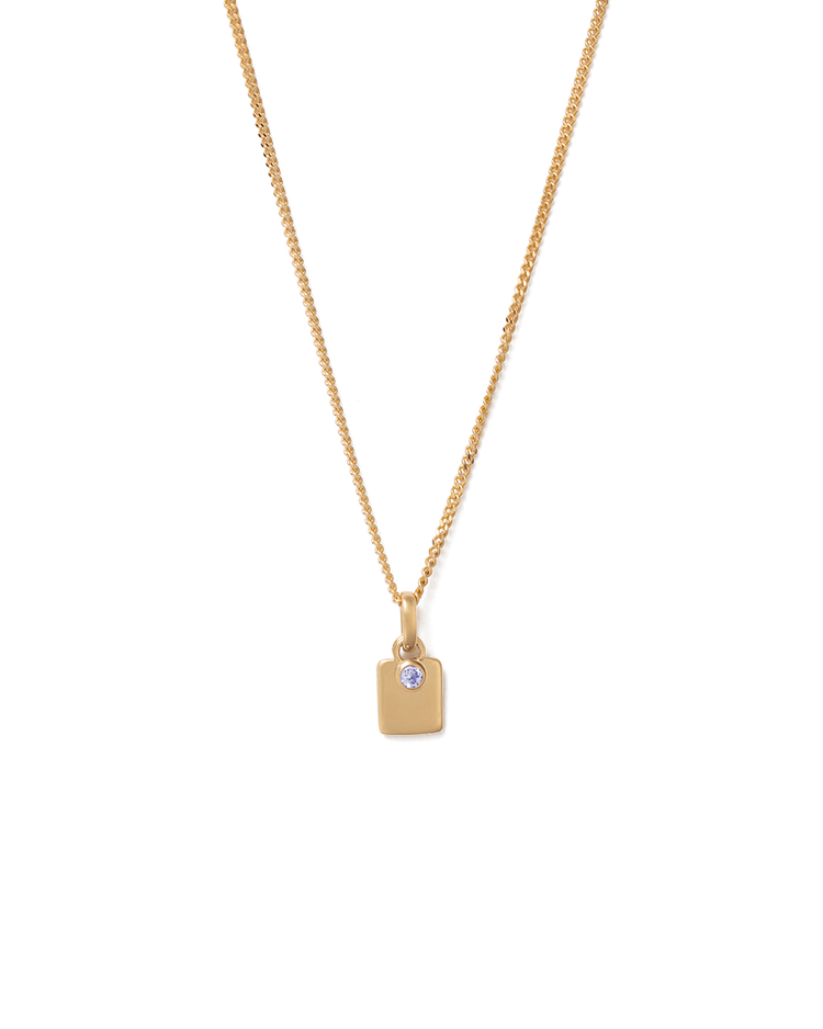 ENGRAVABLE BIRTHSTONE NECKLACE (18K GOLD VERMEIL)