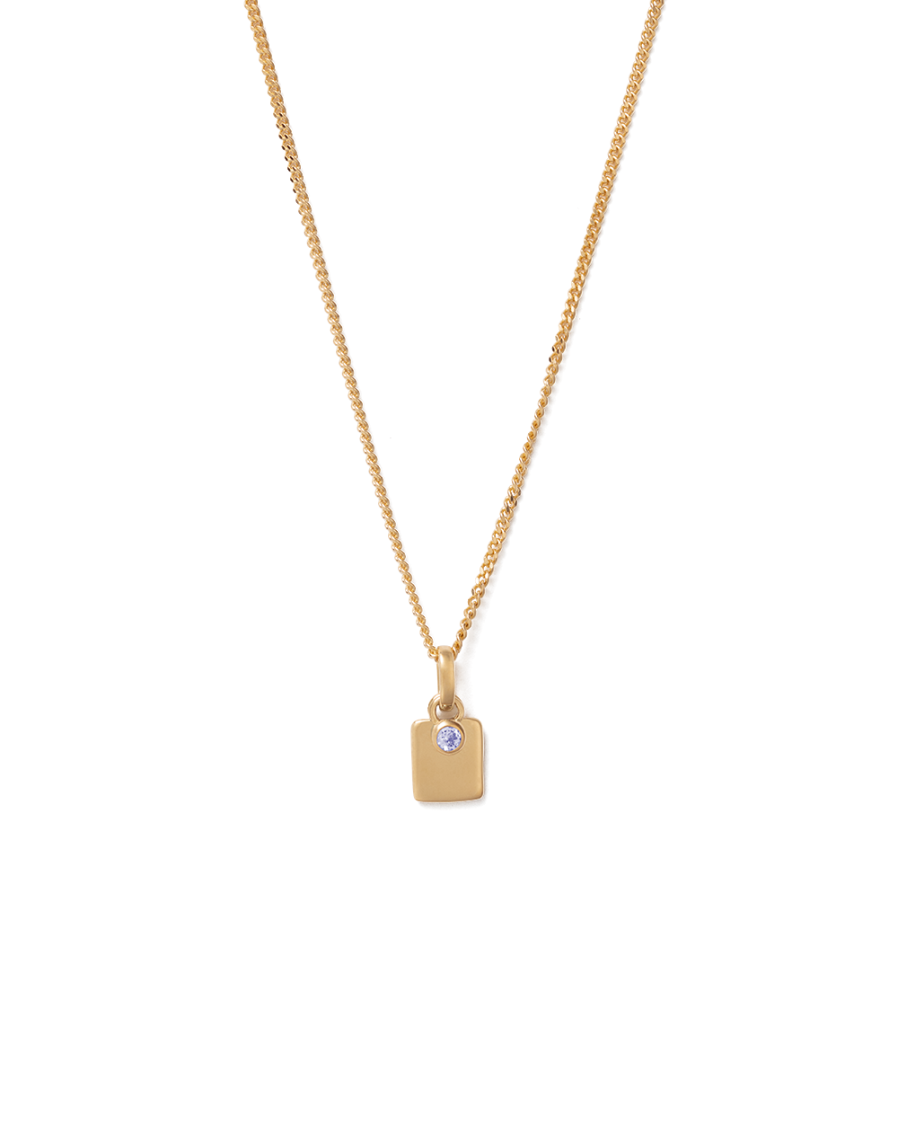 ENGRAVABLE BIRTHSTONE NECKLACE (18K GOLD VERMEIL) DECEMBER
