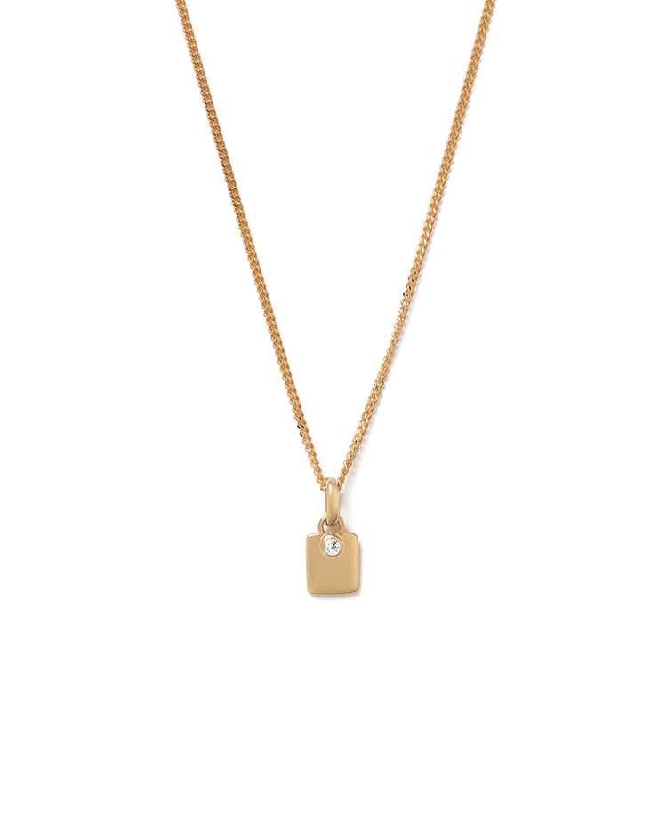 ENGRAVABLE BIRTHSTONE NECKLACE (18K GOLD VERMEIL)