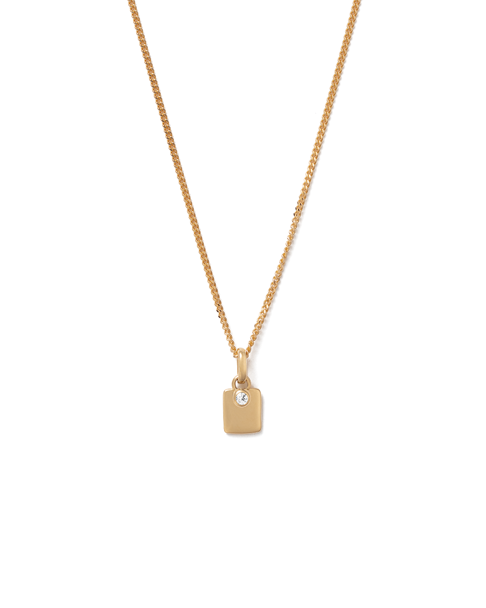 ENGRAVABLE BIRTHSTONE NECKLACE (18K GOLD VERMEIL) ARPIL