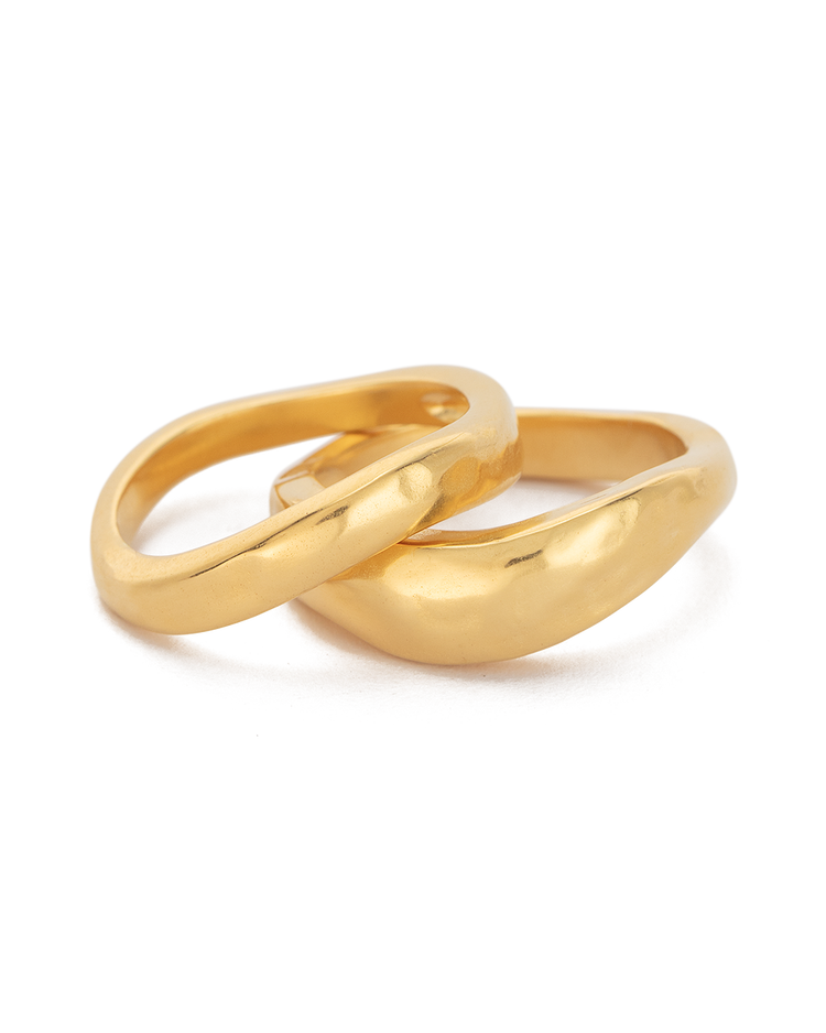 ESSENCE STACKING RING SET (18K GOLD PLATED)