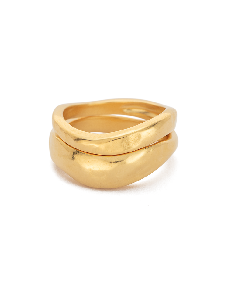 ESSENCE STACKING RING SET (18K GOLD PLATED)