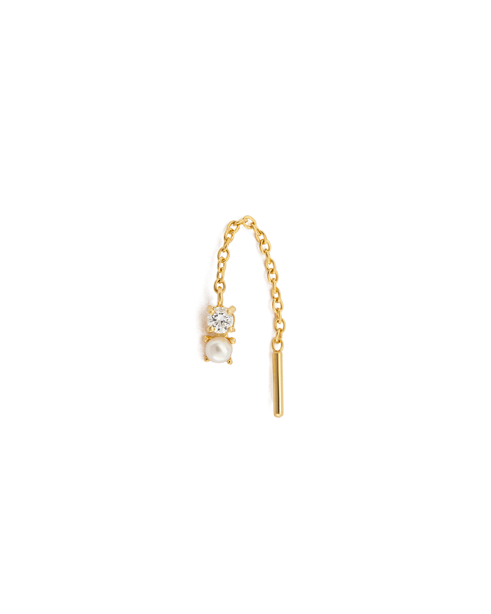 PEARL TOPAZ THREADER (18K GOLD PLATED) IMAGE 6